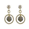 Image 1 : Labradorite(Grey) 6Mm Semi Precious Ball In 10Mm Braided Ring, On Gold Filled Ball Post Earrings, 0.