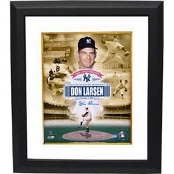 Don Larsen Signed New York Yankees 11X14 Collage Photo Custom Framed 1956 WS Perfect Game 50Th Anniv