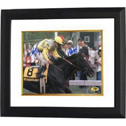 Easy Goer Signed Preakness Stakes At Pimlico Horse Racing 8X10 Photo Custom Framed Pat Day & Pat Val