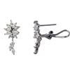Image 1 : Sterling Silver CZ Post-Clip Earrings