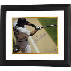 Frank Thomas Signed Chicago White Sox Color 16X20 Photo Batting Horizontal Custom Framed (Hall Of Fa