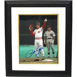 Pete Rose Signed Cincinnati Reds 8X10 Photo Custom Framed 4192 (Record Breaker)