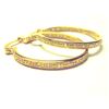 Image 1 : Gold Over Sterling Silver 30Mm Hoop Earrings, White Czs