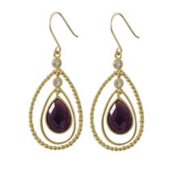 Vermeil-CZ Eurowire Earrings
