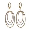 Image 1 : Tri Colored Brass Wire Earrings Ovals -2.2