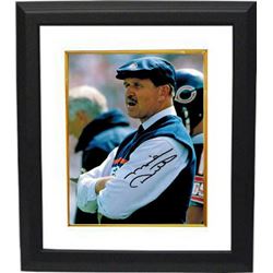 Mike Ditka Signed Chicago Bears Coaching 8X10 Photo Custom Framed (Navy Hat)