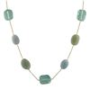 Image 1 : Green Aventurine And Aqua Combination Semi Precious Faceted Chunky Stones On Gold Plated Sterling Si