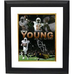 Vince Young Signed Texas Longhorns 8X10 Photo Custom Framed (Rose Bowl Collage)