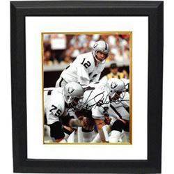 Ken Stabler Signed Oakland Raiders 8X10 Photo Custom Framed (White Jersey-Deceased)