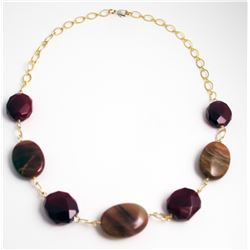 Semi-Precious Gemstones Chain Necklace