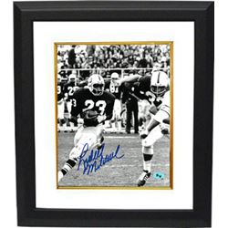 Lydell Mitchell Signed Penn State Nittany Lions 8X10 B&W Photo Custom Framed (Navy Jersey Vertical)