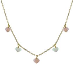 Opal 6X8 Hearts Necklace (Brass) Assorted Colors-16