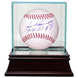 Ivan Rodriguez Signed Official Major League Baseball 99 AL MVP #7 W/ Glass Case- JSA Hologram  (Texa