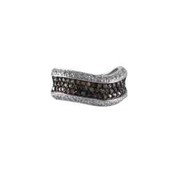 Sterling Silver- CZ Black-Chmp Ring