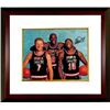 Image 1 : Magic Johnson Signed Team USA Olympic Dream Team 8X10 Photo Custom Framed (With Larry Bird & Michael