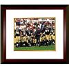 Image 1 : Lou Holtz Signed Notre Dame Fighting Irish 8X10 Photo Custom Framed (Left Sig-Running With Team Unde