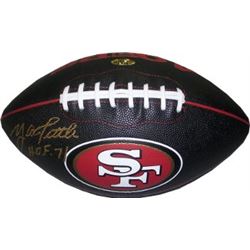 YA Tittle Signed San Francisco 49Ers Black Logo Football HOF 71