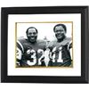 Image 1 : Matt Snell Signed New York Jets 8X10 B&W Photo Custom Framed With Emerson Boozer (Horizontal Black S