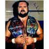 Image 1 : Arn Anderson Signed Wrestling Holding Belts 8X10 Photo