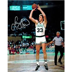 Larry Bird Signed Celtics Jump Shot Action 8X10 Photo