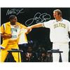 Image 1 : Larry Bird And Magic Johnson Dual-Signed Bird Retirement Night 16X20 Photo