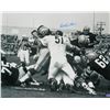 Image 1 : Dick Butkus Signed Bears Packer Pile B&W Action 16X20 Photo