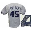 Image 1 : Cecil Fielder Signed Grey Custom Baseball Jersey W/96 WS Champs