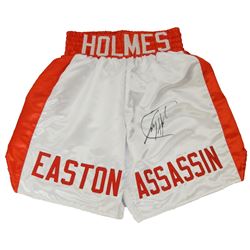 Larry Holmes Signed White Easton Assassin Boxing Trunks