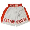 Image 1 : Larry Holmes Signed White Easton Assassin Boxing Trunks