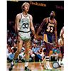 Image 1 : Magic Johnson Signed Lakers Vs Celtics NBA Action 8X10 Photo W/Larry Bird