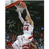 Image 1 : Frank Kaminsky Signed Wisconsin Badgers Slam Dunk Action 16X20 Photo