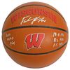 Image 1 : Frank Kaminsky Signed Wisconsin Badgers Rawlings Brown Logo Basketball W/2015 POY Stats
