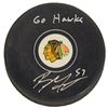 Image 1 : Brandon Mashinter Signed Chicago Blackhawks Logo Hockey Puck W/Go Hawks