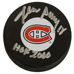 Denis Savard Signed Montreal Canadians Logo Hockey Puck W/HOF 2000