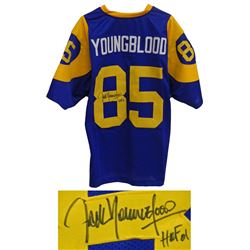 Jack Youngblood Signed Blue & Yellow Throwback Custom Football Jersey W/HOF'01