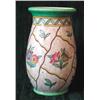 Image 1 : A Crown Ducal Charlotte Rhead vase of baluster form tube lined with flowers in green, pink and p...