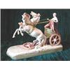 Image 1 : A Royal Dux porcelain figure of a charioteer and two horses raised on oblong base 40cm wide (res...