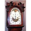 Image 1 : An early 19th century mahogany eight day longcase clock, the arched white enamel dial with moon...