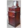 Image 1 : An unusual early 19th century mahogany secretaire chest with incorporated month running clock wi...