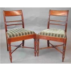 A good set of six early 19th century mahogany bar back dining chairs on turned supports united b...
