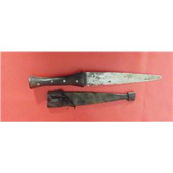 Ancient Old Africa Nigerian Toubou Tuareg Dagger w/ Sheath 13"