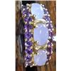 Image 2 : Fine 14K Gold Icy Lavender Jade & Amethyst Ring