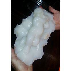 Fine Icy White Jade Sculpture Lotus Flower "Baby Size"