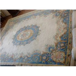 Beautiful Chinese Handmade 100% Wool Rug (pastel colors mainly Blue)