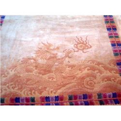 Old c1925 Fine xLG Chinese Rug w. Dragon Design 104x70"