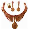 Image 1 : Exotic & Elaborate Ruby Necklace & Earring Set