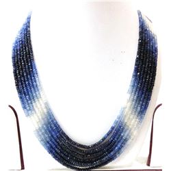 Exotic Blue Sapphire Multi-Faceted Bead Necklace