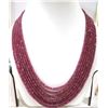 Image 1 : Exotic Ruby Mlti-Strand Faceted Bead Necklace