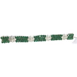 Natural Emerald & White Sapphire Bracelet 49ctw, 50gr