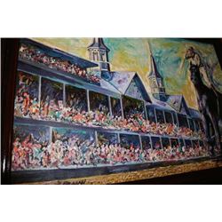 Oil Painting c2002 Kentucky Derby Winner War Emblem 27"
